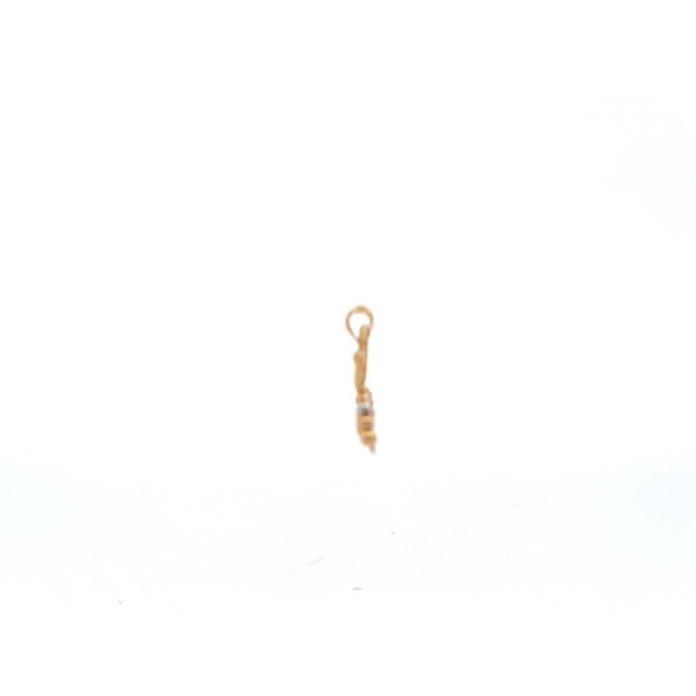18K Gold Pendant Dragonfly Tricolor Cubic Zirconia 1.80 grams - Picture 7 of 8